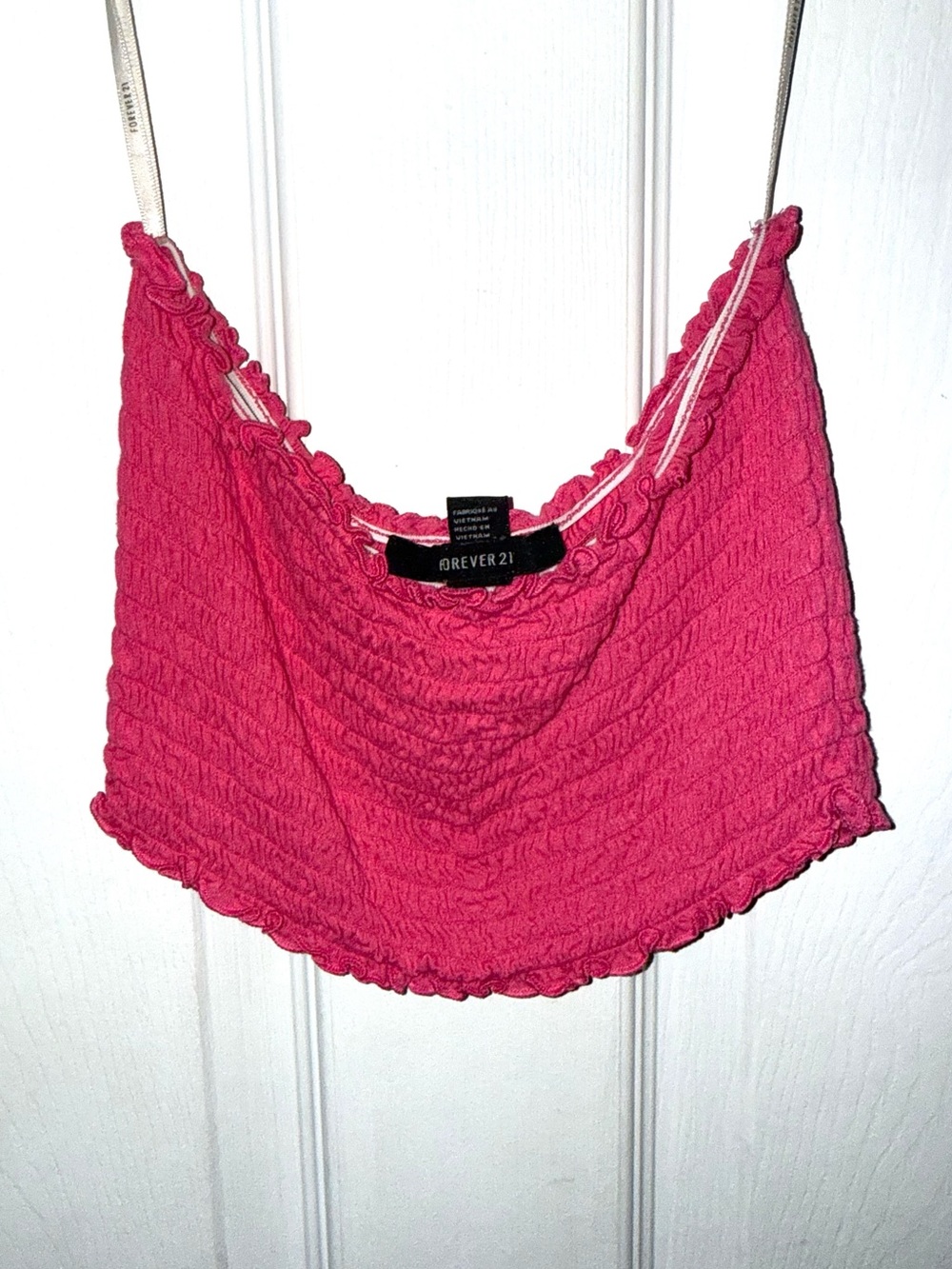 Forever 21 Hot Pink Ruffled/Ruched Bandeau